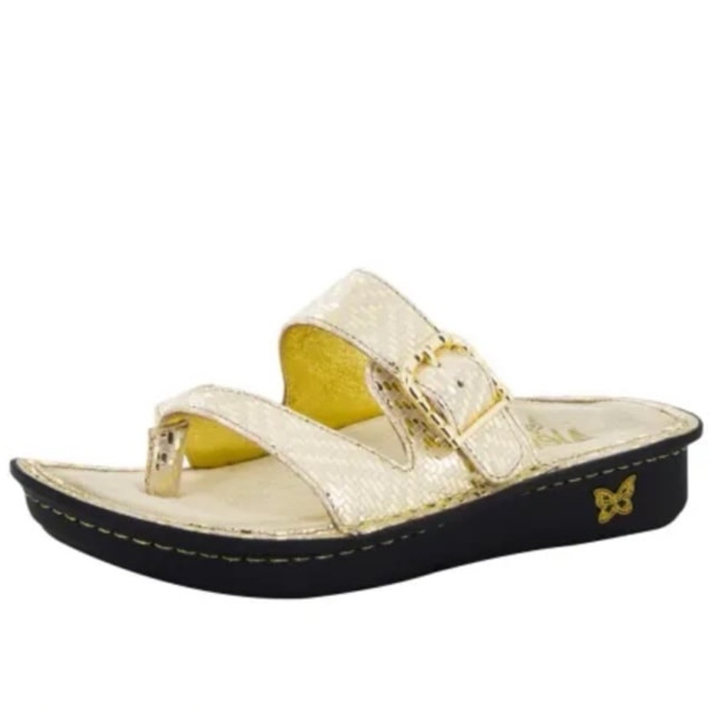 Alegria Valentina Gold Dazzler Sandals Size 37 US 6.5/7